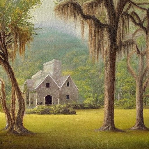 Haunted Appalachian Gothic House with Spanish Moss