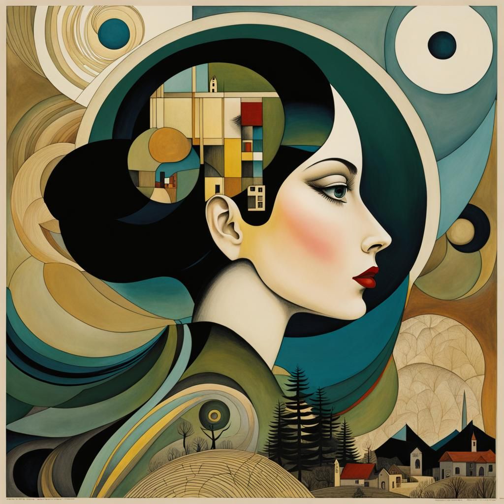 Intricate Drawing of a Complex Mind in Art Brut Style