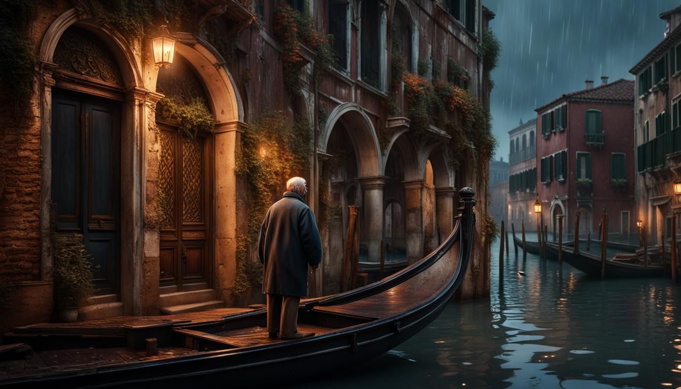 Rainy Night in Venice: A Matte Painting