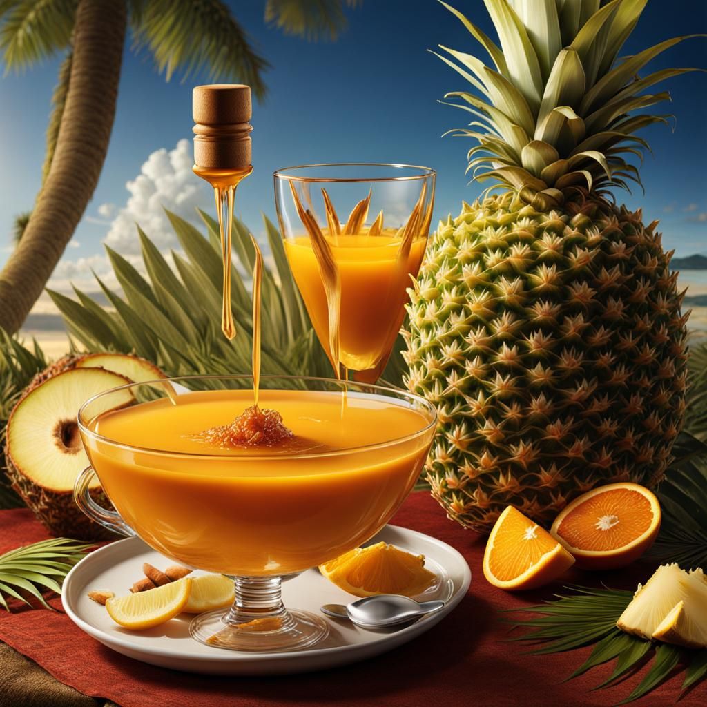 Tropical Cocktail Ingredients in Detailed Matte Painting