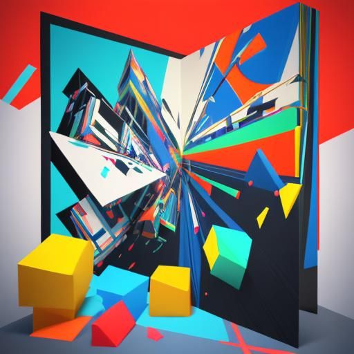 Hyperrealistic Balls in Exhibition as Cubist Painting