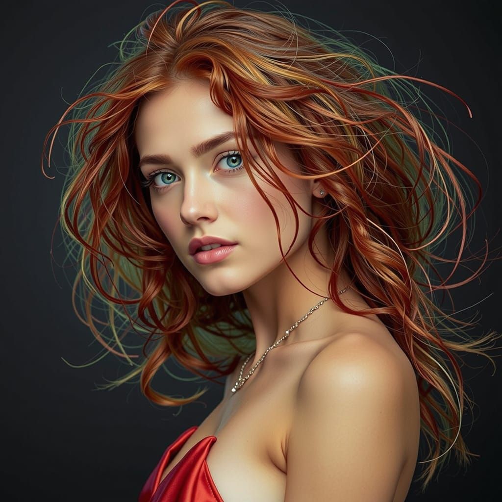 Abstract Swirling Reds and Crimson Forms