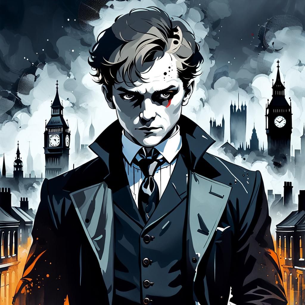 Stylish Jack the Ripper: High Contrast Fashion Portrait