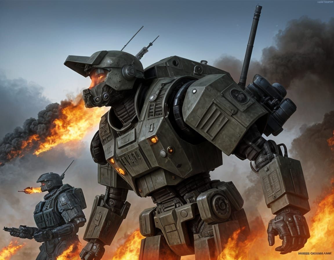 Futuristic Armored Transport in Sci-Fi Battlefield