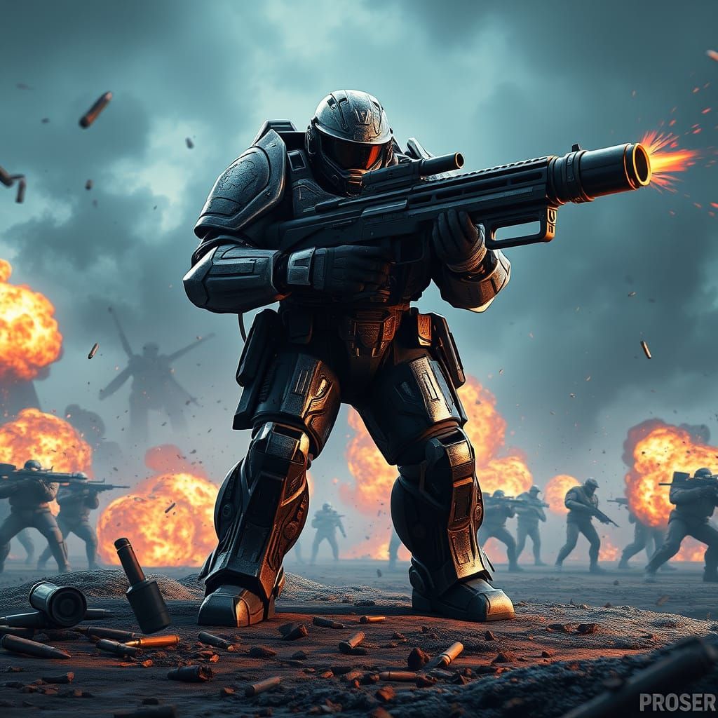 Massive Soldier Defends Against Hordes in Detailed Fantasy B...