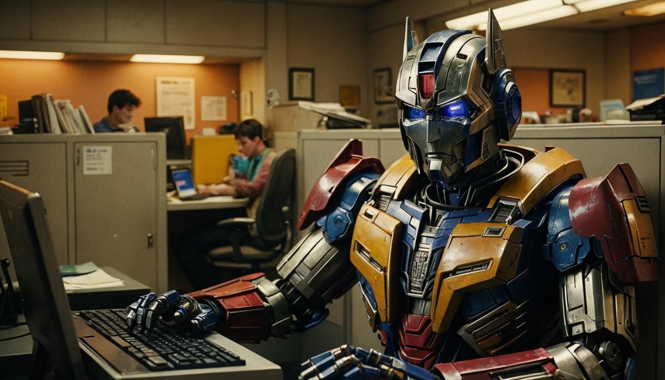 Optimus Prime's Day Job: Cinematic Film Still