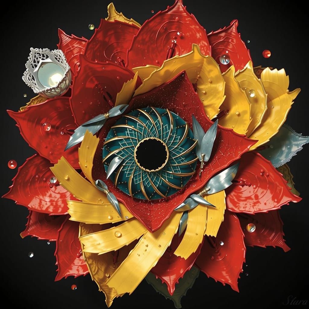 Opulent Gold and Silver Filigree with Shimmering Light