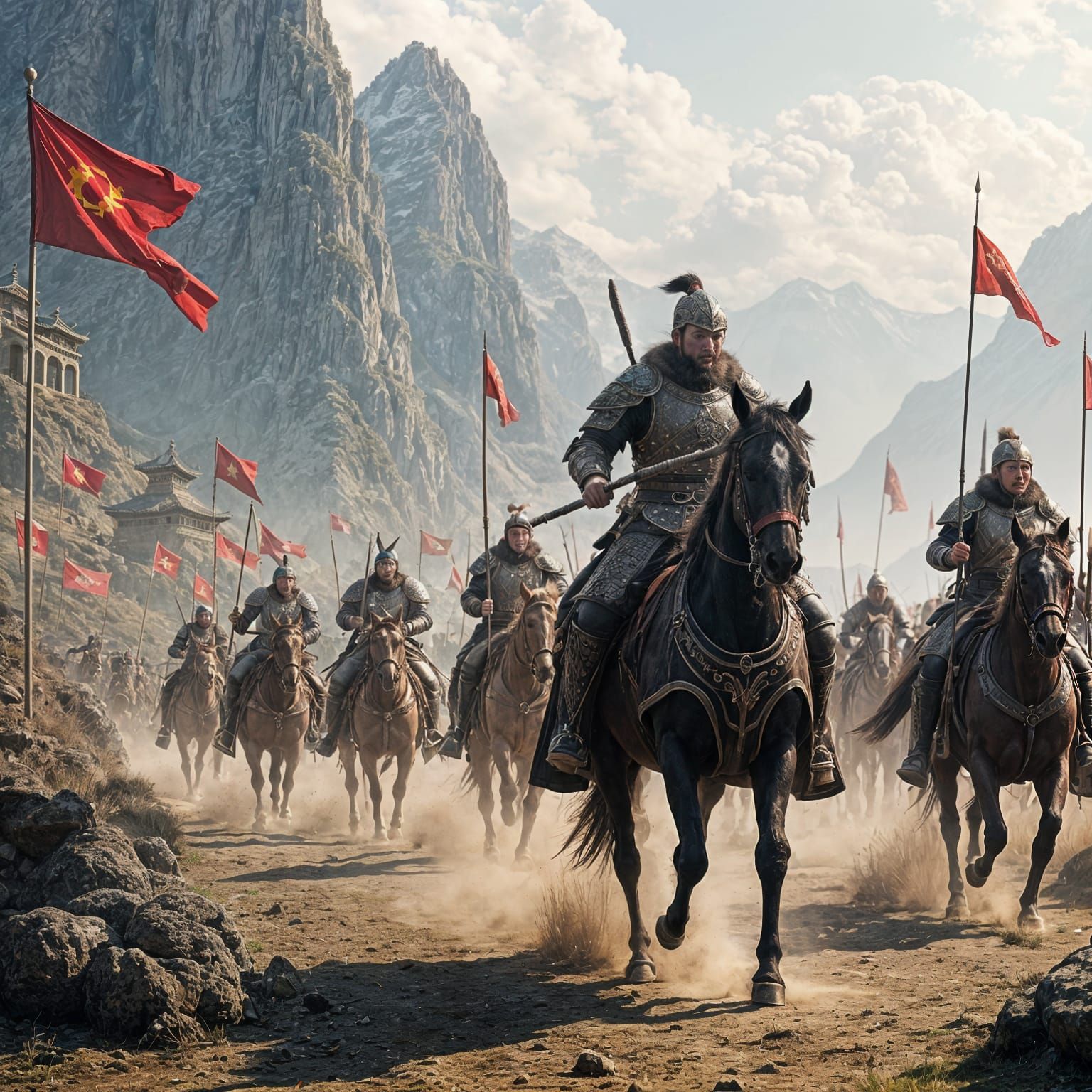 Mongol Cavalry Clash with Ancient Chinese Forces