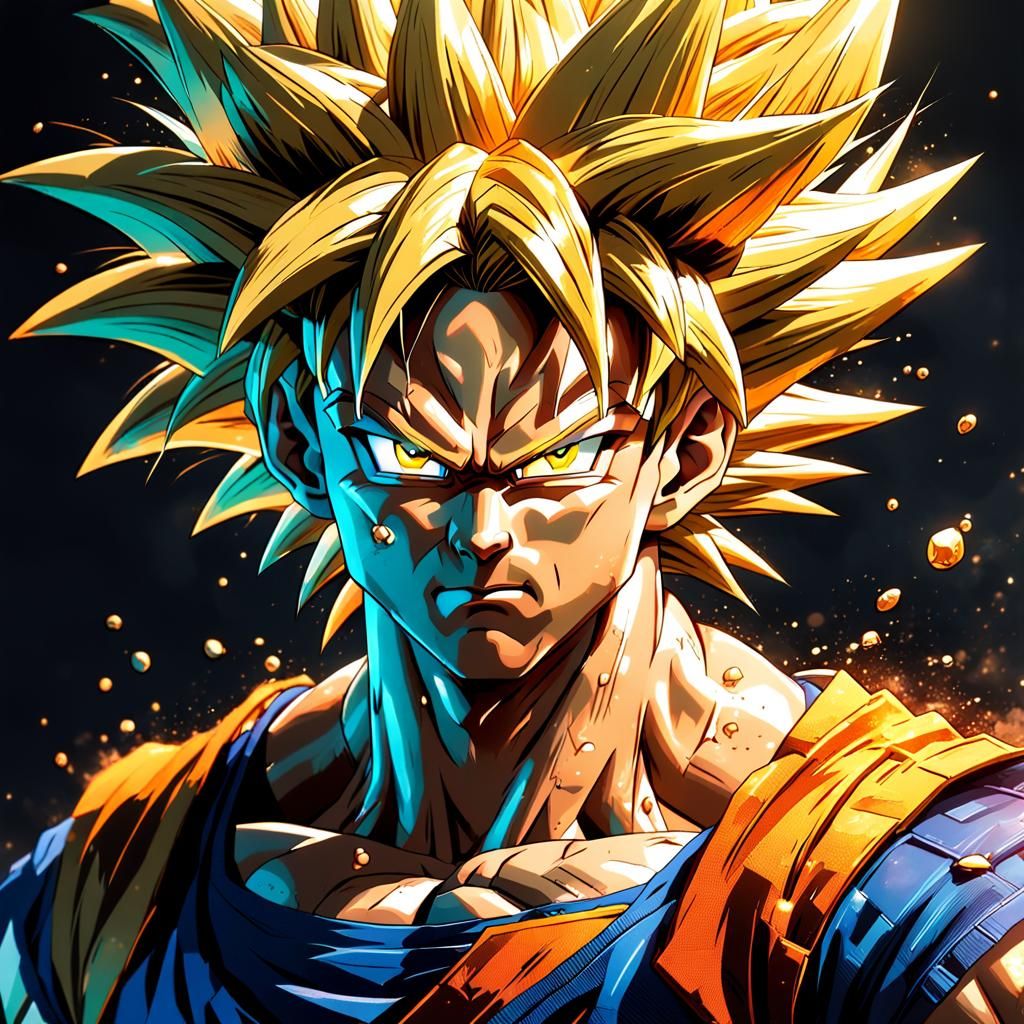 Goku's New Transformation: Anime-Style Portrait