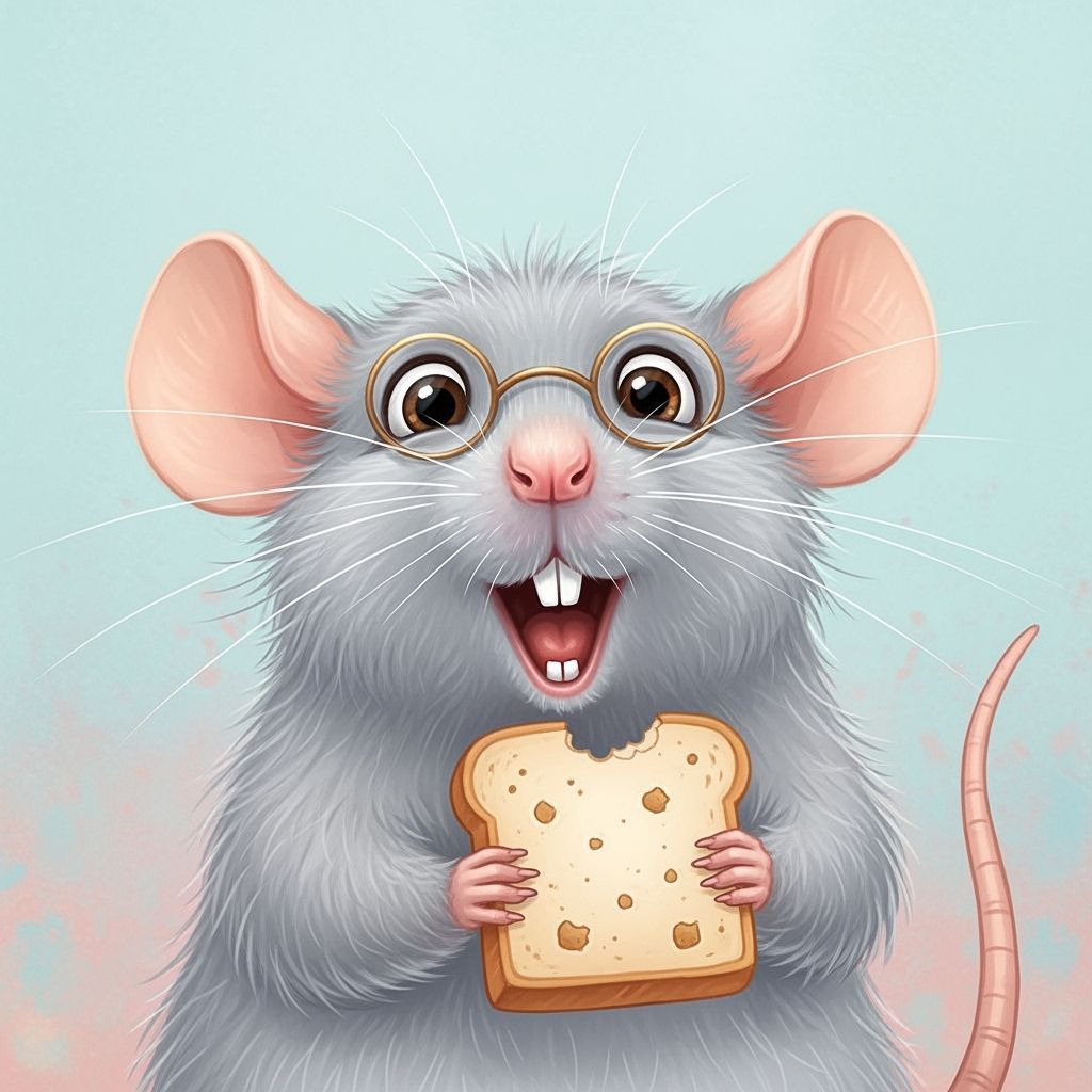 Adorable Rat in Glasses: Whimsical Art