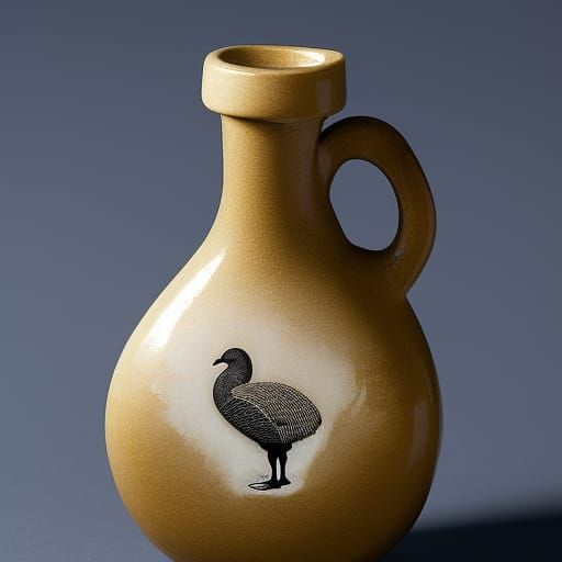 Goose-Neck Flask Filled with Broth