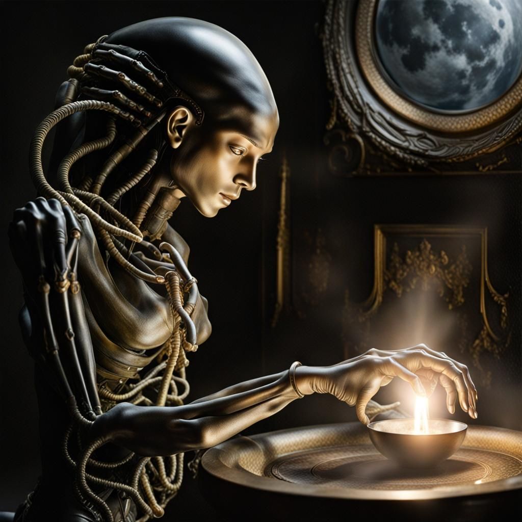 Surreal Alien Restaurant Celebration in Magical Realism