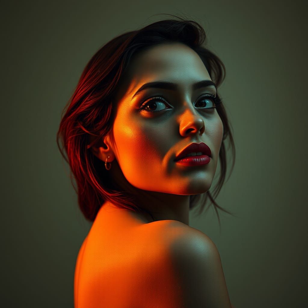 Enigmatic Woman Portrait in Dreamlike Style