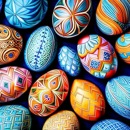 Pagan Pysanky Eggs in Pastel Colors