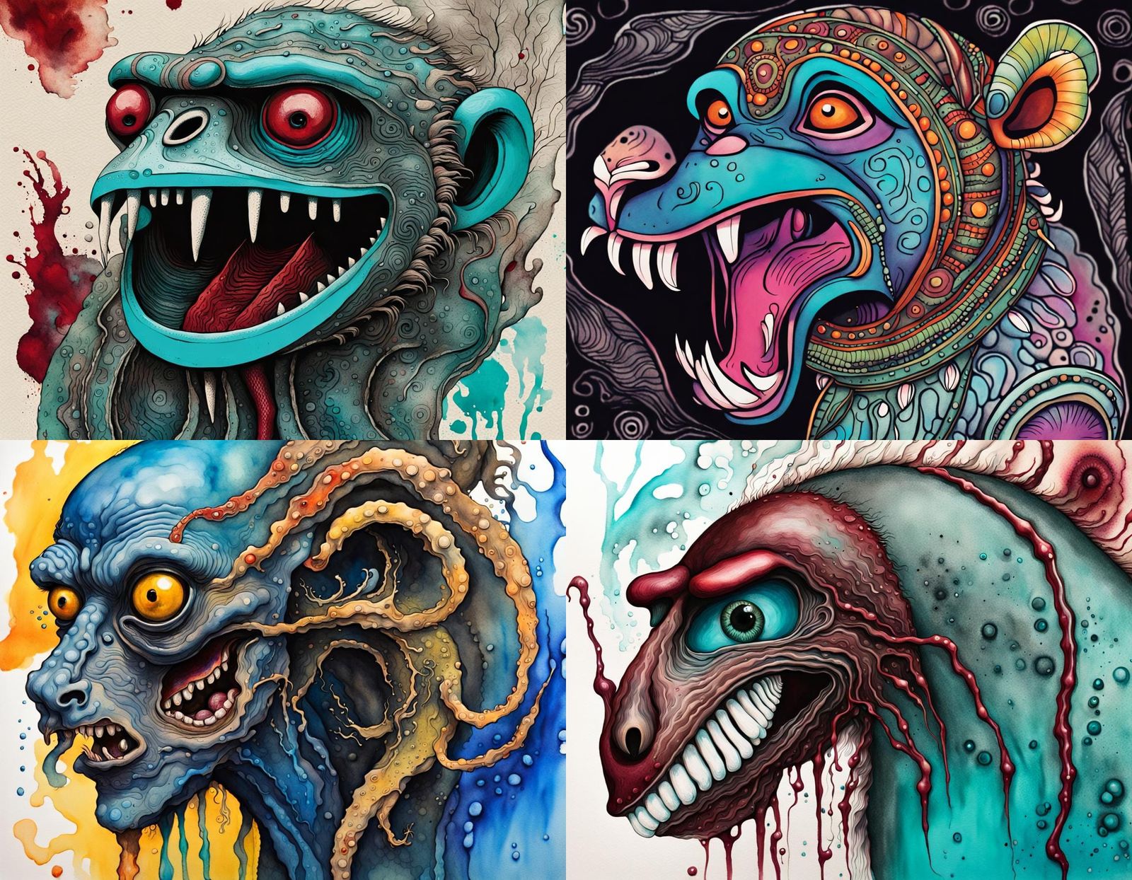 Hybrid Creature in Indian Ink Style