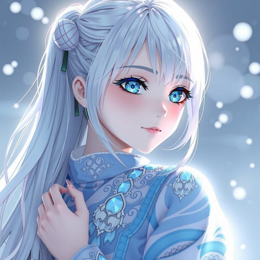 Glowing Ethereal Goddess in Traditional Japanese Kimono