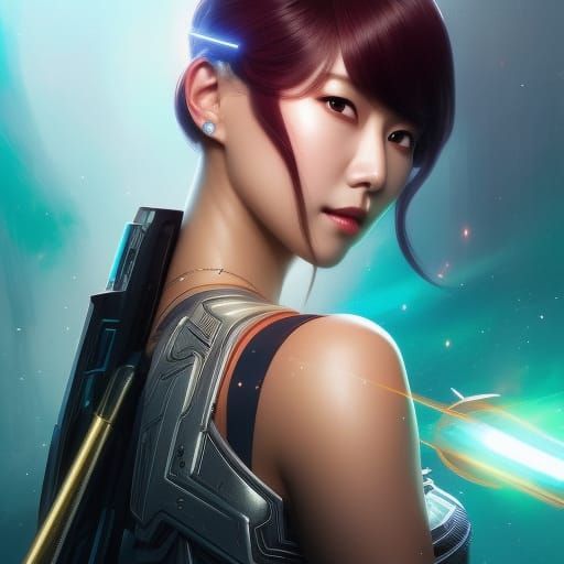 Kpop Heroine in Retro Sci-Fi Mega Tokyo