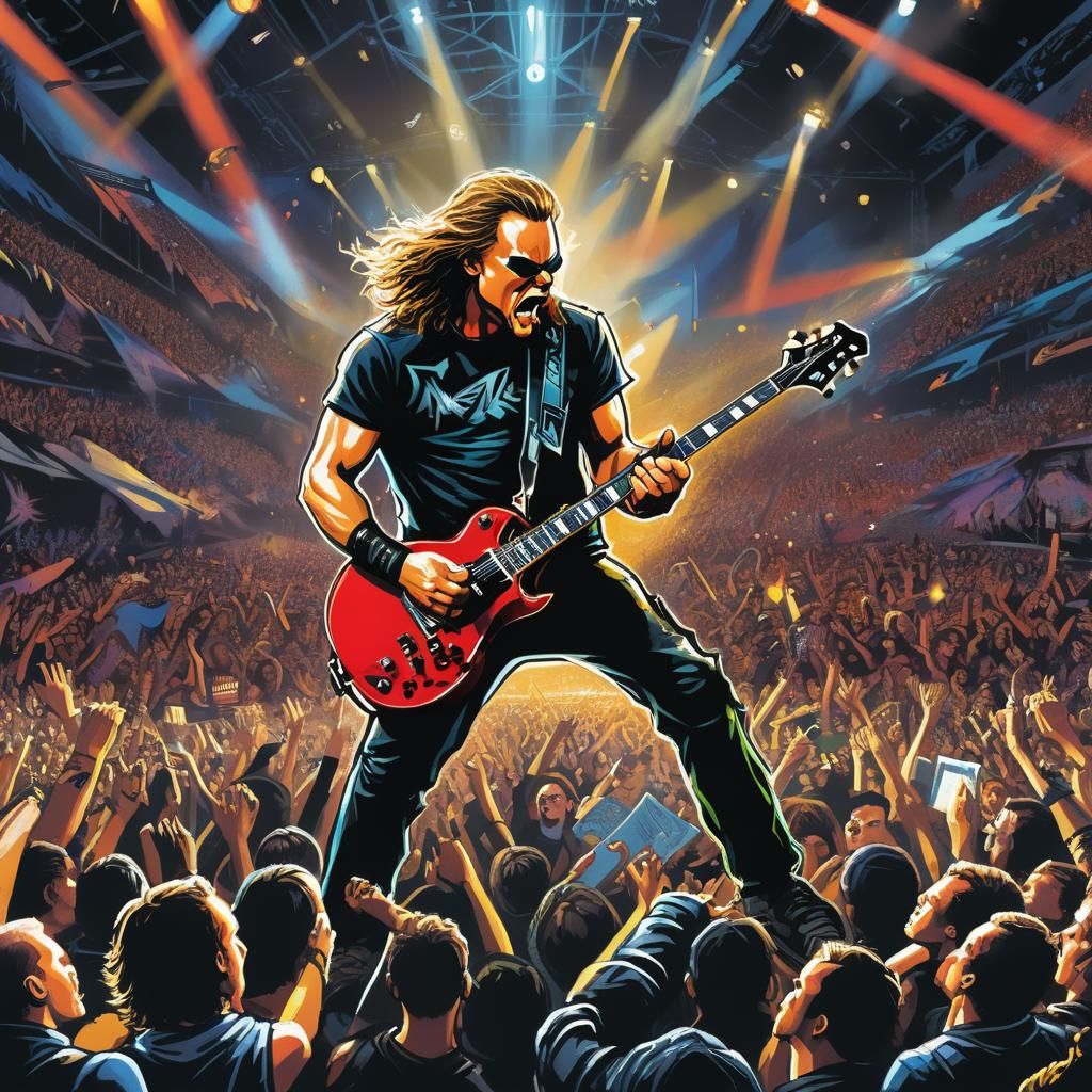 Metallica on Stage: Comic Book Style Art