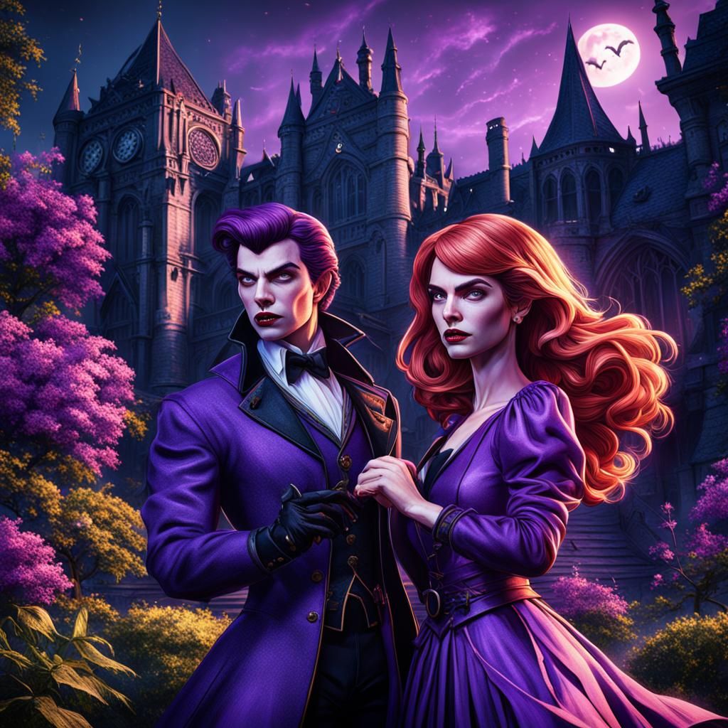 Daphne Blake and Vampire Romantic Digital Painting