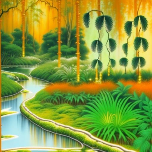 Vibrant Rainforest Teeming with Life in Photorealistic Detai...