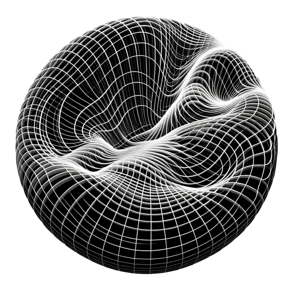Surreal Grid Pattern Unravels in a Circle