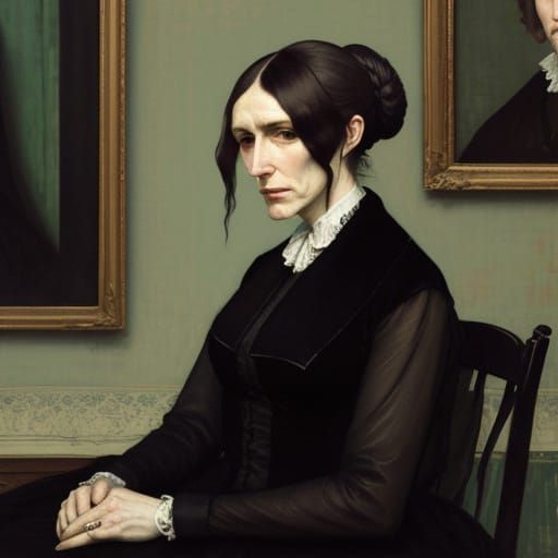 Whistler's Mother in Muted Post-Impressionist Style