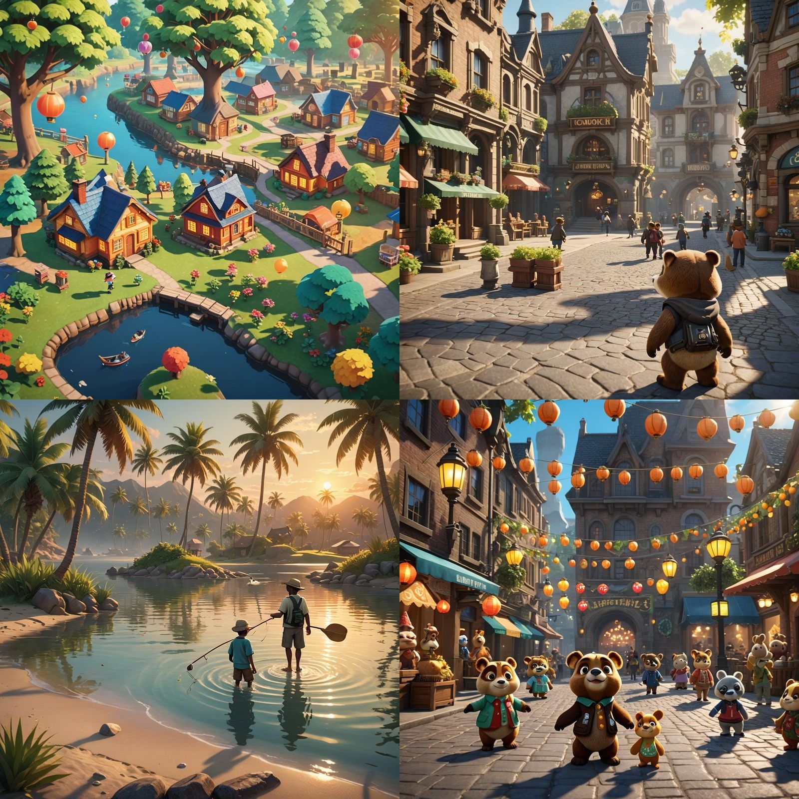 Animal Crossing: Next Gen 3D Game Scene