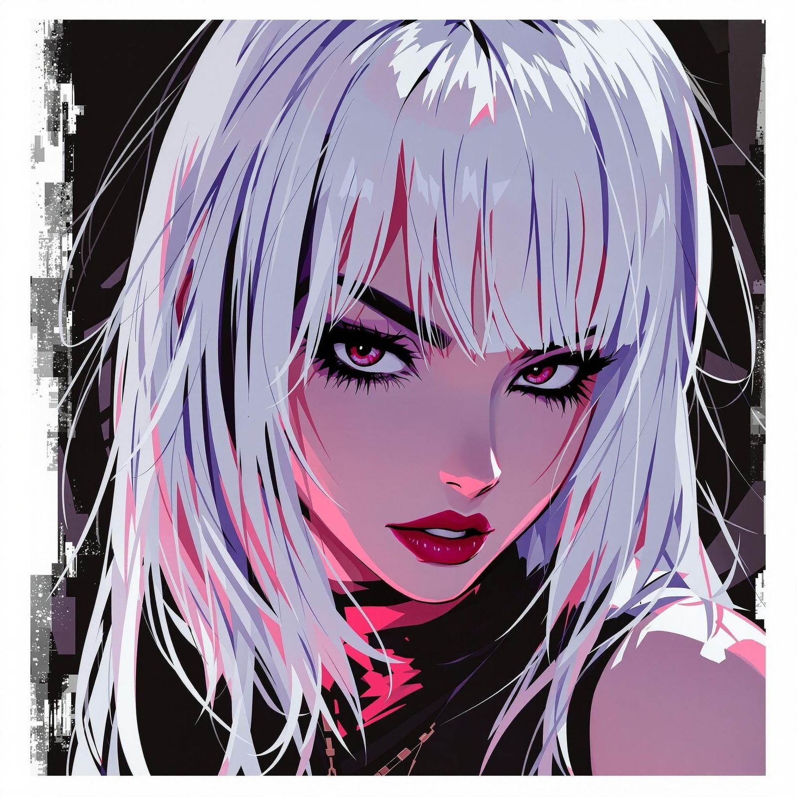 Anime Woman in Manga Scan Style