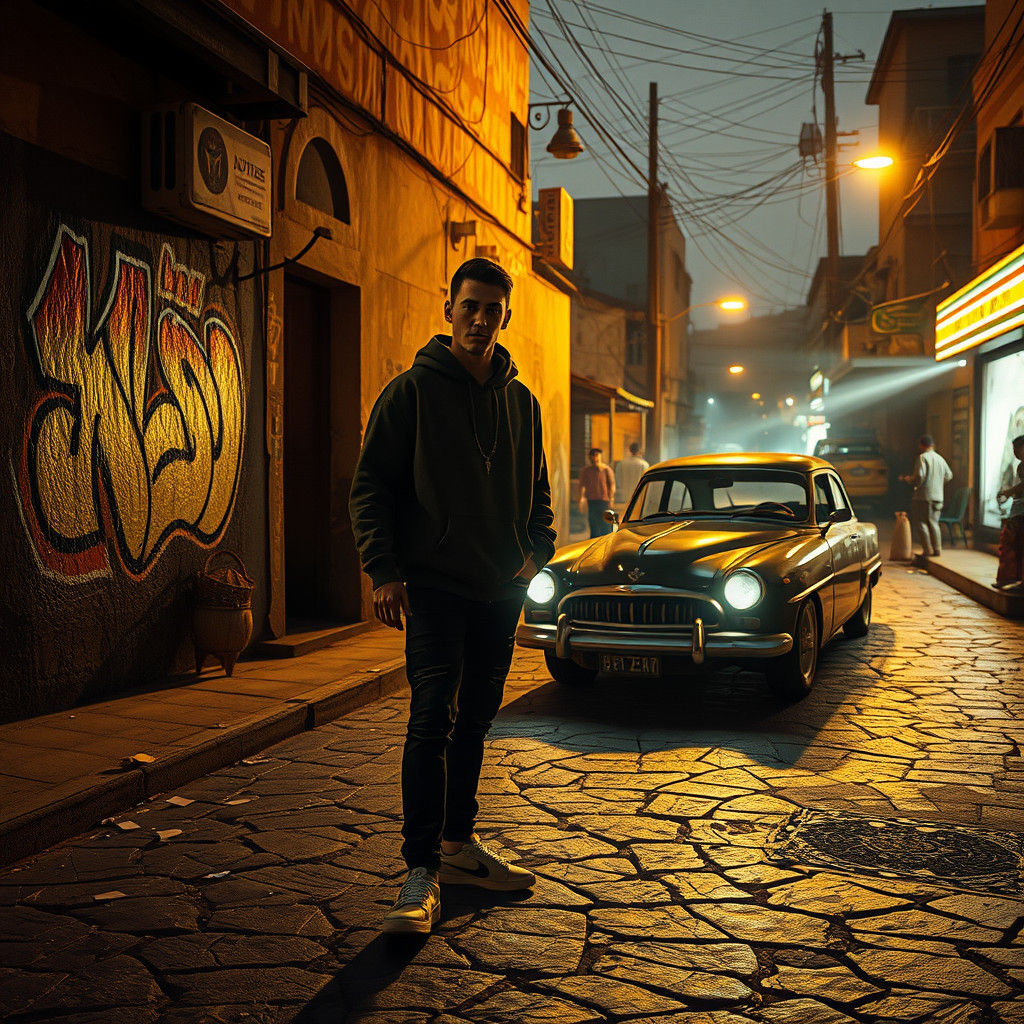 Vibrant Moroccan Street Scene at Dusk