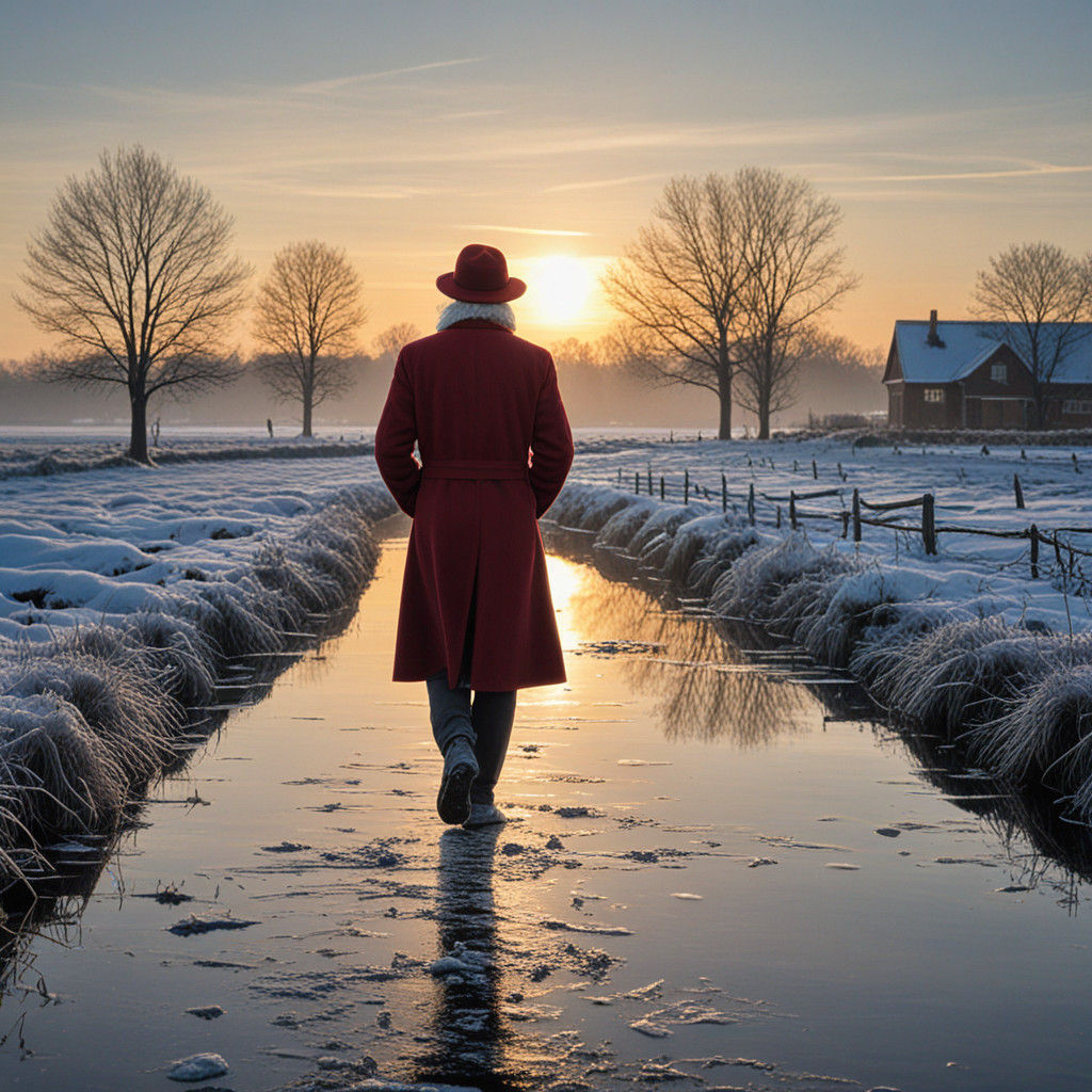 Winter Wonderland with Santa's Serene Skating Scene