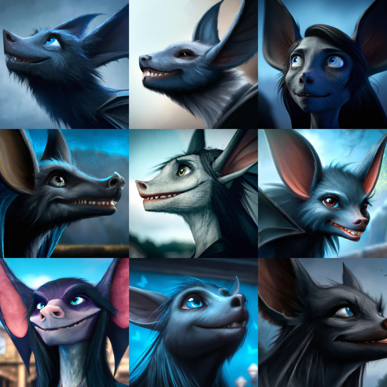 Anthro Bat with Goofy Snout: Digital Matte Painting
