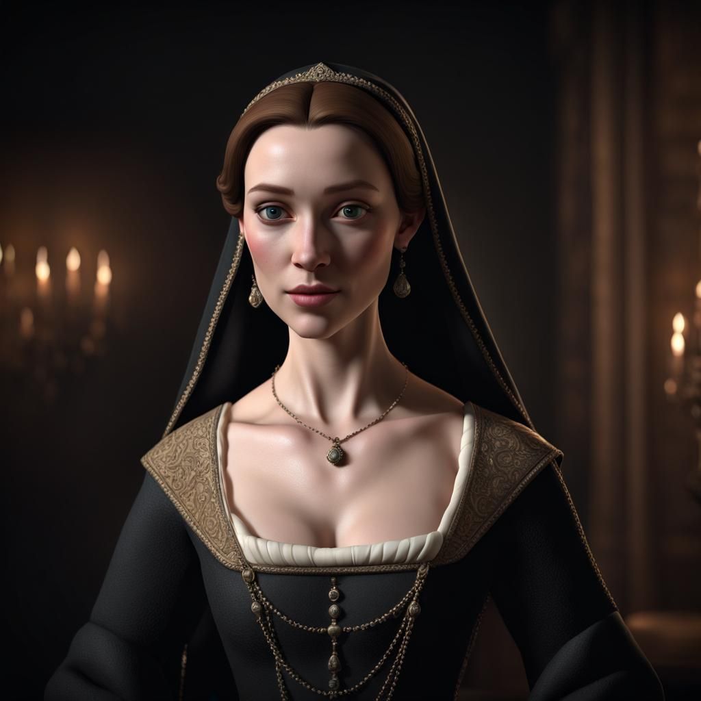 Anne Boleyn Inspired Portrait in Pixar Style