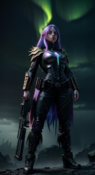 Zombie Sheriff Gun Witch in Underground Comix Style