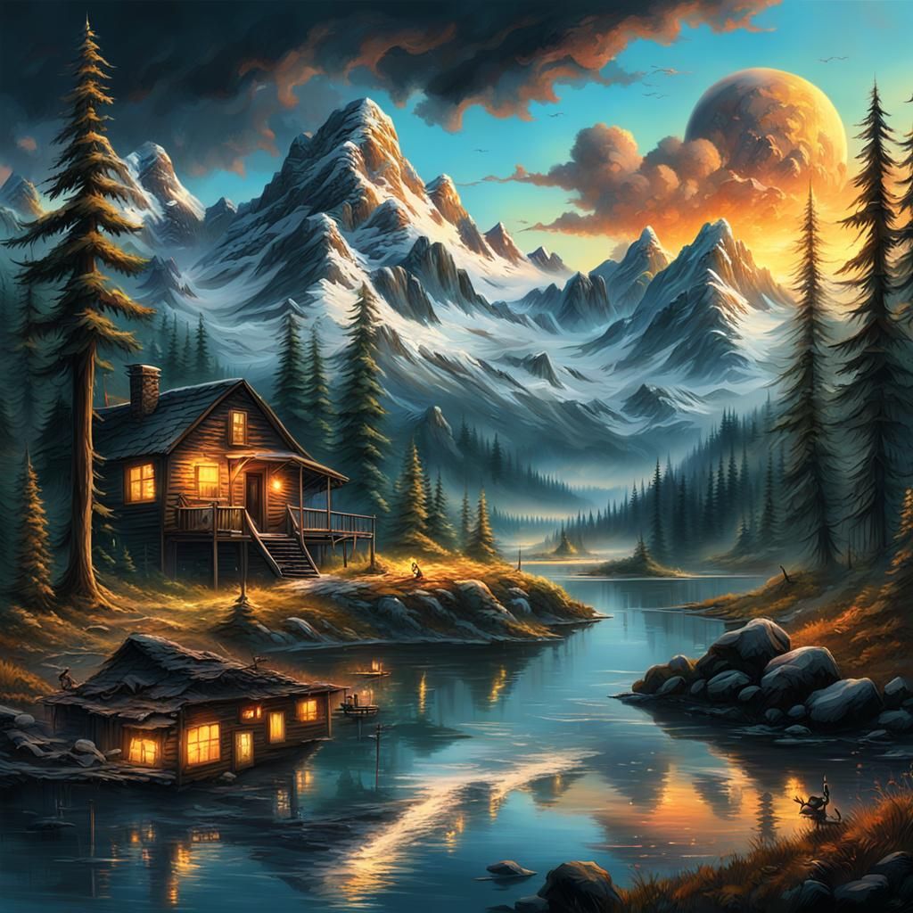 Bob Ross Style Landscape Painting