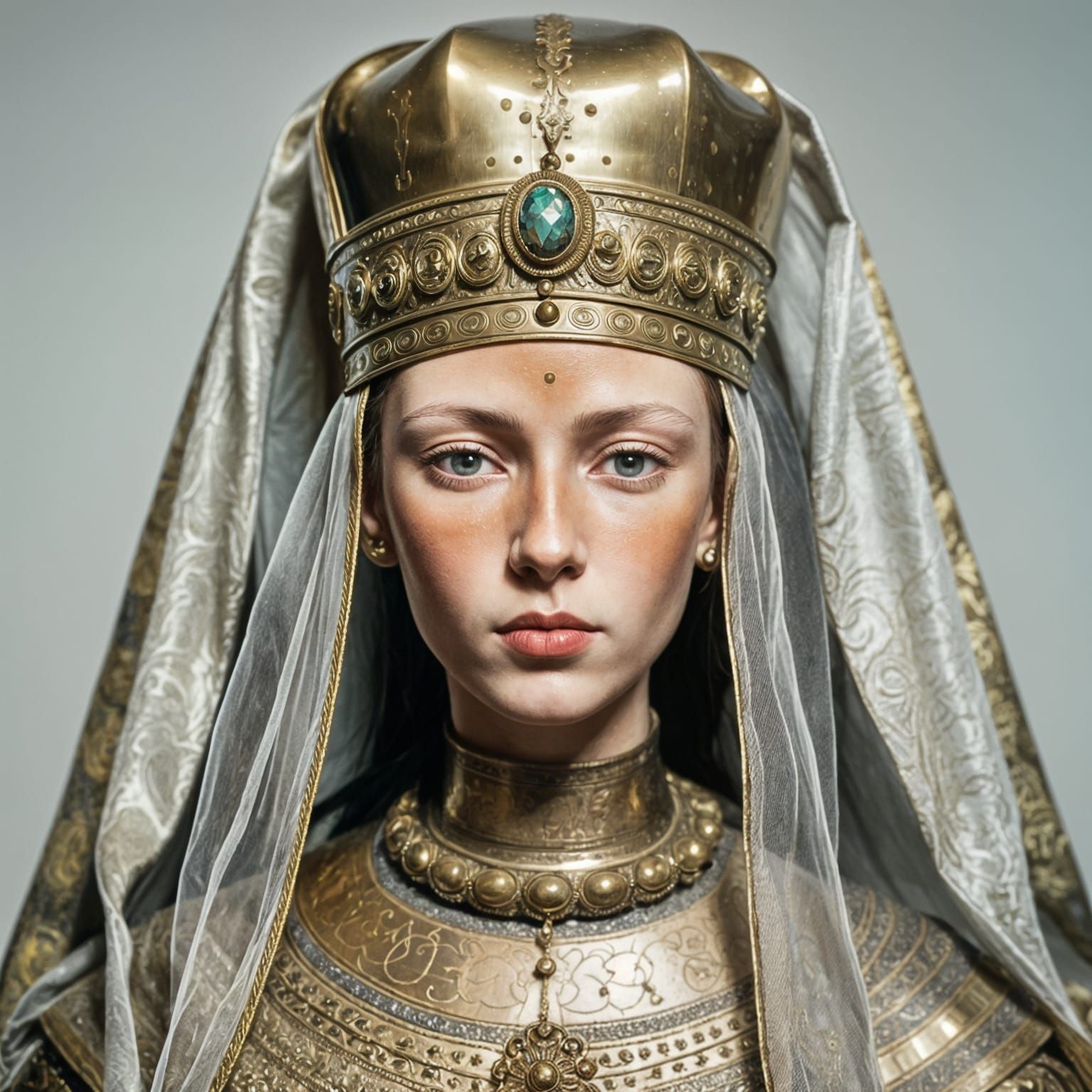 Tsarina in Kokoshnik: Hyperdetailed Expressionist Portrait