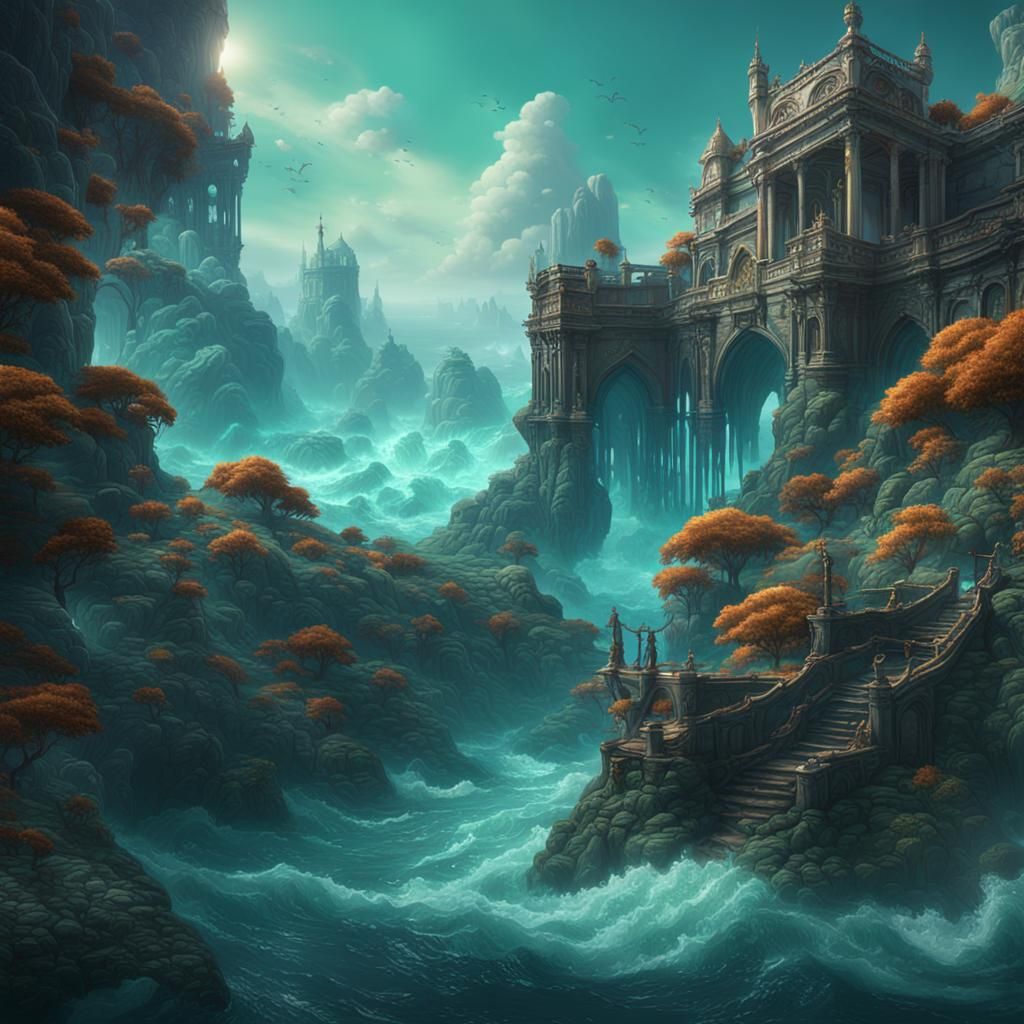 Detailed Seafoam Vicuana Matte Painting