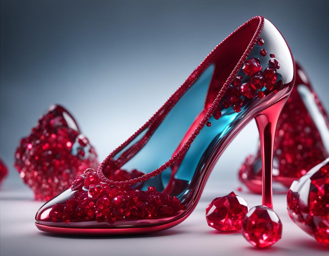 Crystalline Ruby Slippers: Detailed Matte Painting