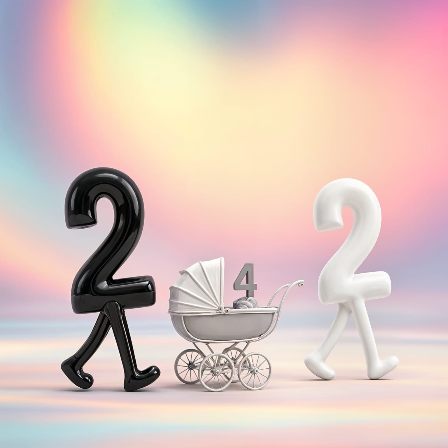 Stylized Numbers Stroll Through Whimsical Dreamscape