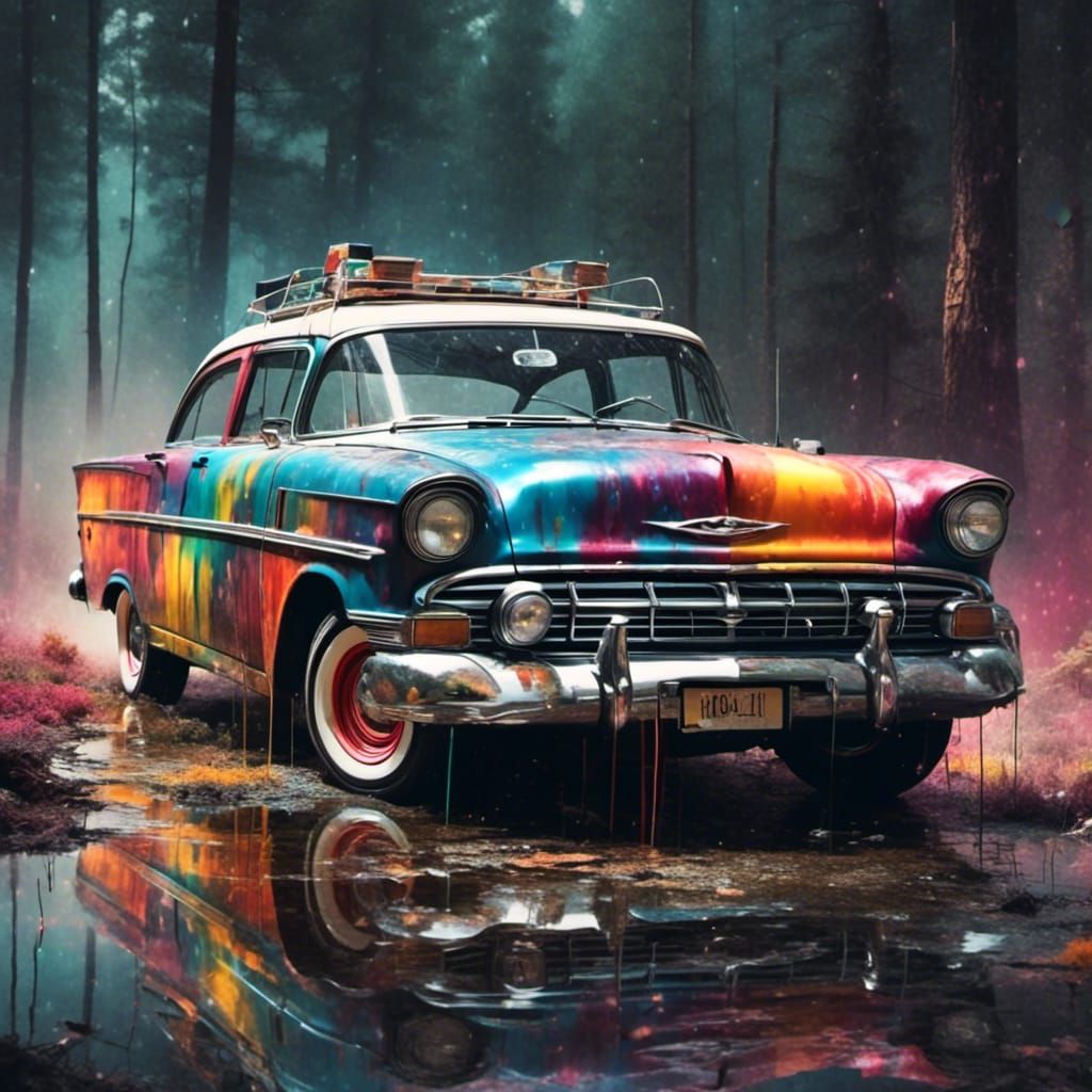 Muted Rainbow Hudson Hornet Car