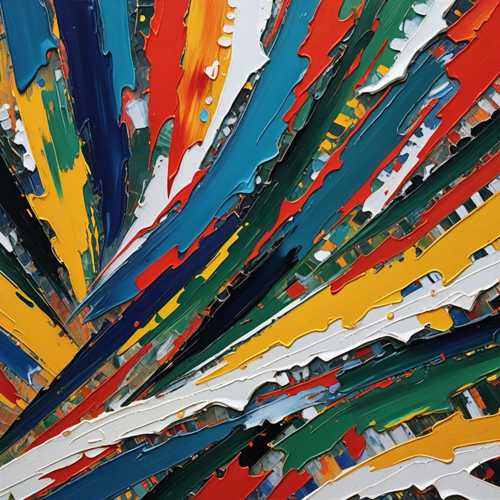 Snowy Valley Expressionism with Bold Palette Knife Textures