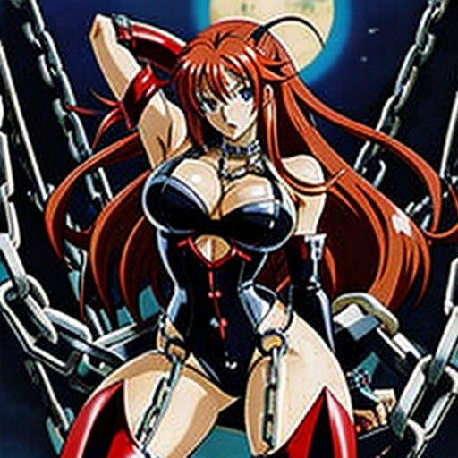 Rias Gremory in 90's Anime Fantasy Style