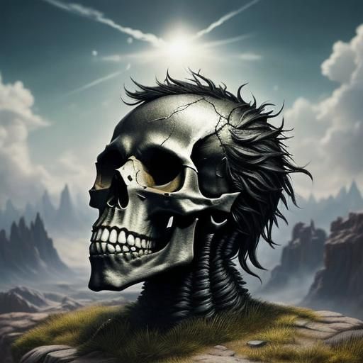 Skull Mountain in Chinese Painting Style