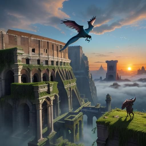 Colosseum Reimagined: Lush Fantasy Matte Painting
