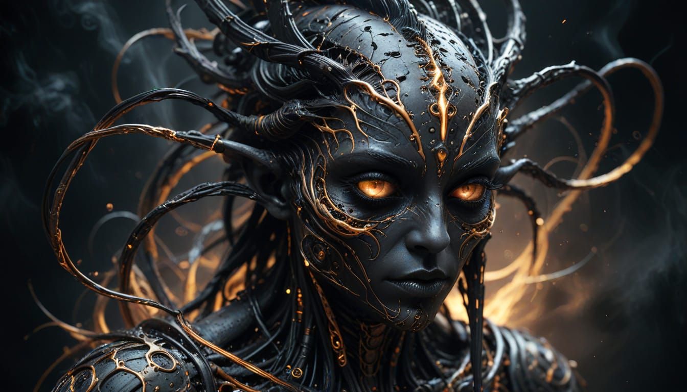 Surreal Dark Elf Engine in Infinite Void