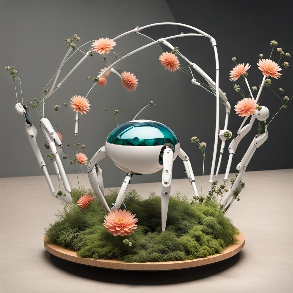 Robots Tend Flowers in Synthetica Utopia Garden