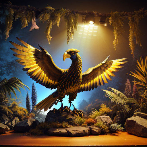 Hyper-Realistic Terror Bird Diorama in Vibrant, Polarized Li...