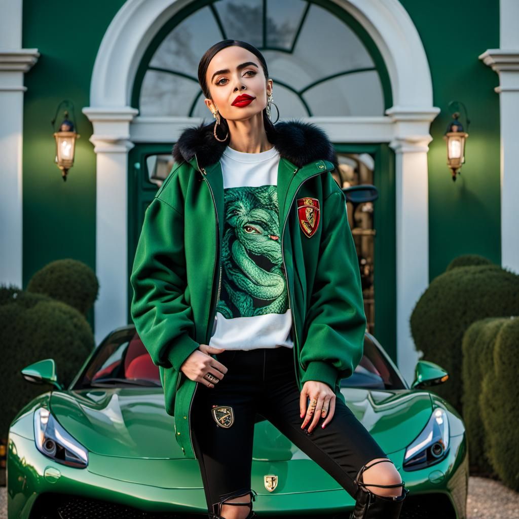 Sofia Carson as Slytherin Student by Ferrari, Hyperrealistic