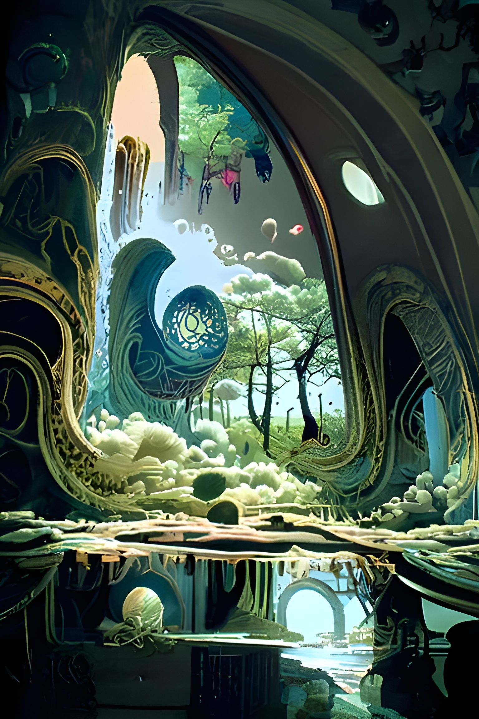 Fantasy Dreamscape in Psychedelic Surrealism Style