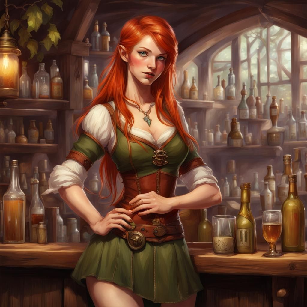 Elven Barmaid in Fey Taproom