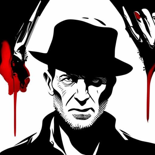 Hyperrealistic Freddy Kruger in Dreamworld, Black and White